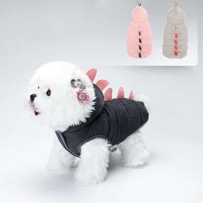 THREE LAYERS PET CLOTHES WITH HOODIE L20CM/L25CM/L30CM PINK/DUSTY BLUE/GRAY