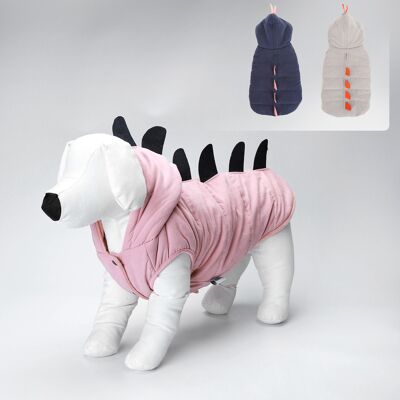 THREE LAYERS PET CLOTHES WITH HOODIE L35CM/L40CM/L45CM PINK/DUSTY BLUE/GRAY