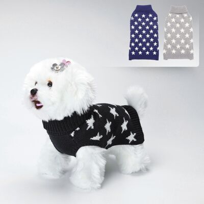 STAR TURTLE-NECK SWEATER L20CM/L25CM/L30CM BLACK+WHITE STAR/BLUE+WHITE STAR/DARK GREY+WHITE STAR