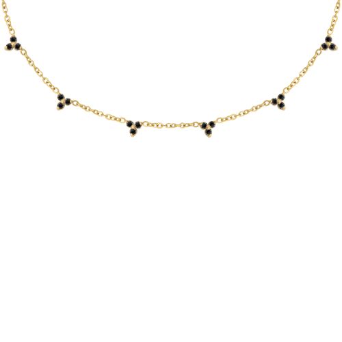 Black Stars and Skies Necklace Gold