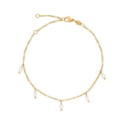 Perla Blanco Anklet Gold