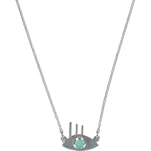 Spiri Eye Necklace Blue Magic Silver