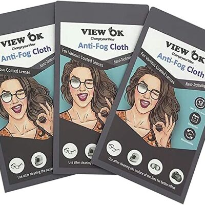 VIEW OK Chiffons anti-buée pour lunettes