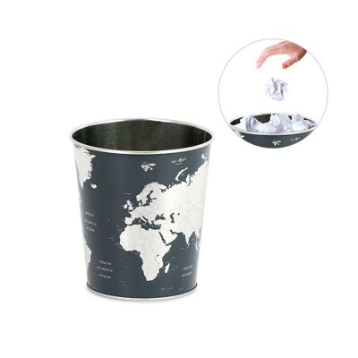 Corbeille à papier-Wastebasket - Corbeille à papier- Papierkorb,Globe, étain