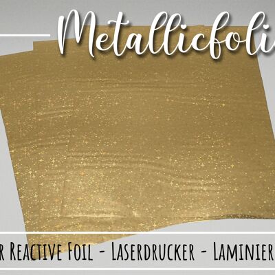 Paillettes d'or - Feuille de marquage à chaud A4 Toner à chaud réactif