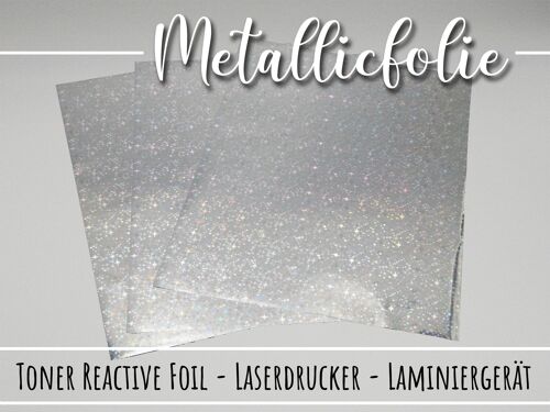 Silber Glitter - A4 Heißprägefolie Hot Foil Toner Reactive