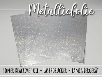 Silver Glitter - Feuille de marquage à chaud A4 Hot Foil Toner réactif 1
