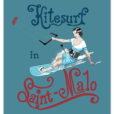 Kitesurfing poster in Saint-Malo