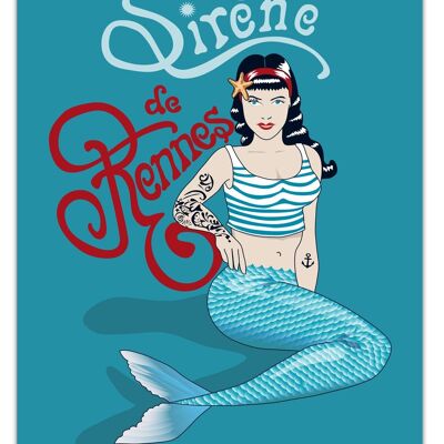 Cartel de sirena de reno