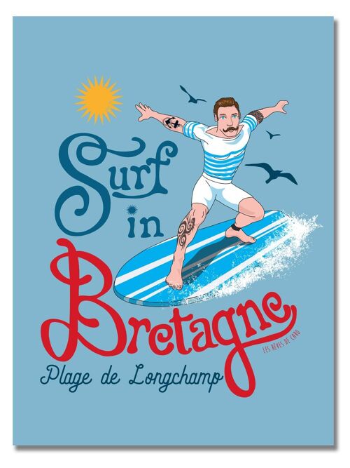 Affiche Surf à Saint-Lunaire- Longchamp