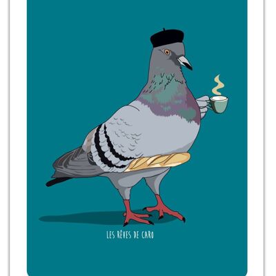 Poster del piccione di Parigi