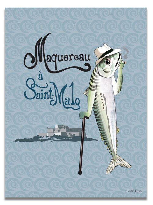 Affiche Maquereau de Saint-Malo couleur