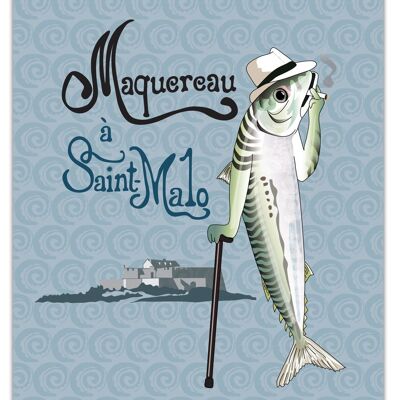 Affiche Maquereau de Saint-Malo couleur