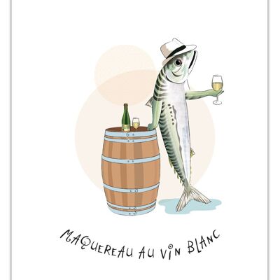 Poster Mackerel in white wine