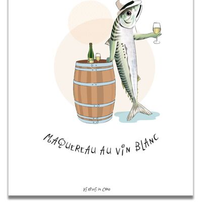 Affiche Maquereau au vin blanc