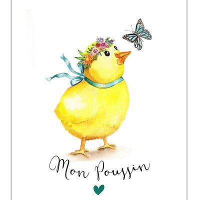 My Chick Watercolor Poster