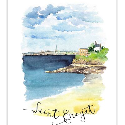 Manifesto ad acquerello Dinard - Saint-Enogat