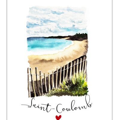 Saint-Coulomb-Aquarell-Plakat