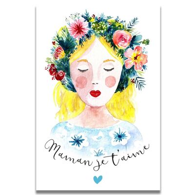 Blonde Mother's Day Watercolor Card