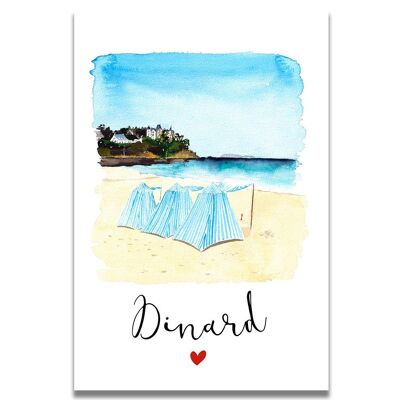 Dinard Les Cabins Aquarellkarte