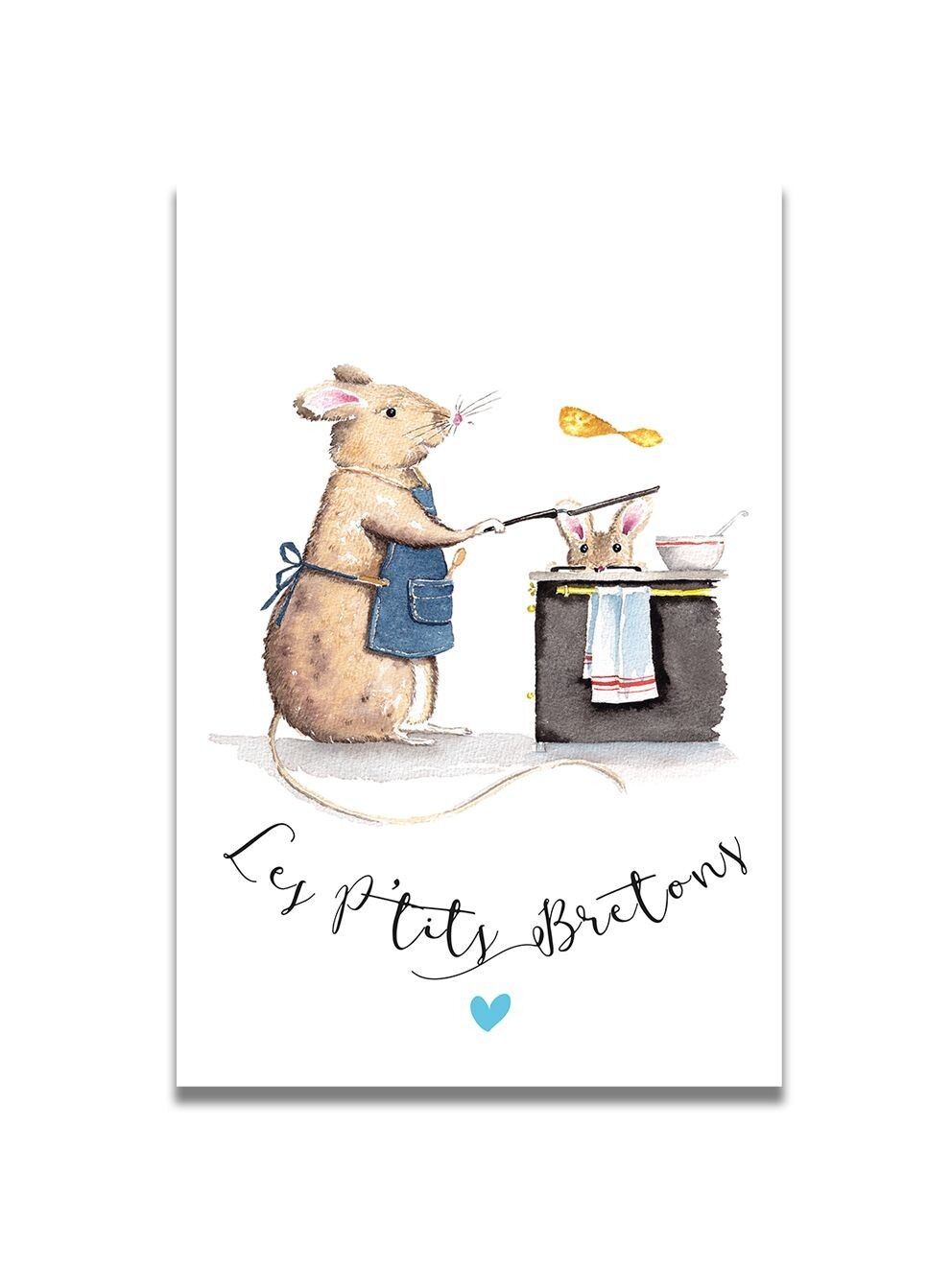 P'tits Bretons Acquerello CardCrêpes