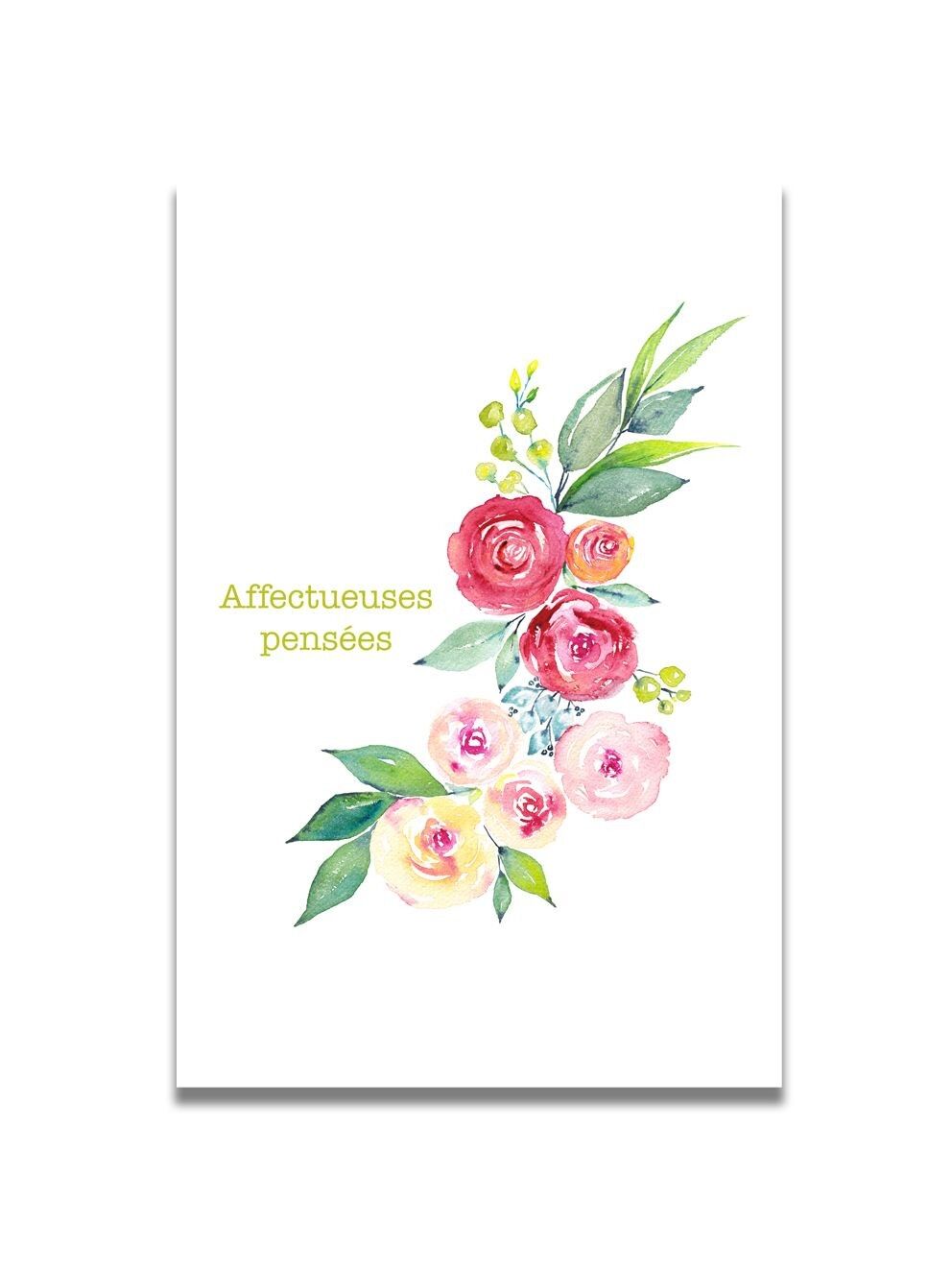 Liebevolle Gedanken-Aquarell-Karte