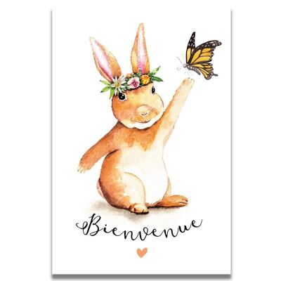 Welcome Rabbit Watercolor Card