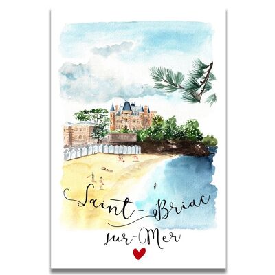 Saint-Briac-sur-Mer-Aquarellkarte