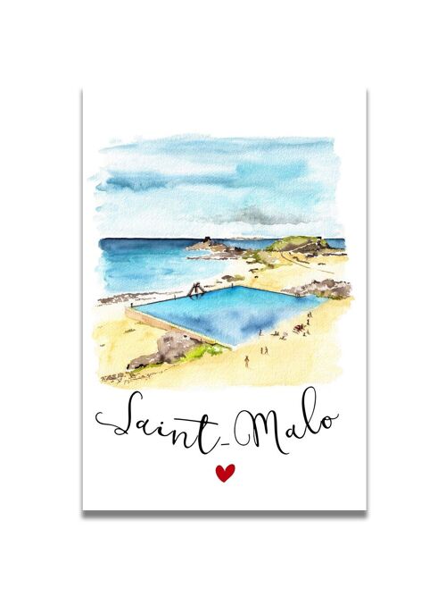 Carte Aquarelle Saint-Malo