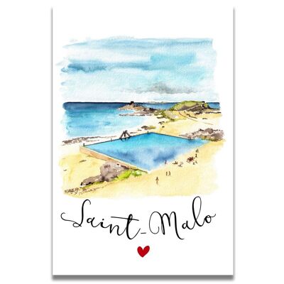 Carte Aquarelle Saint-Malo