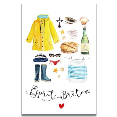 Carte Aquarelle Esprit Breton