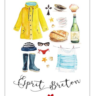 Affiche Aquarelle Esprit Breton