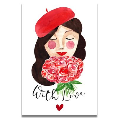 Watercolor Card With Love