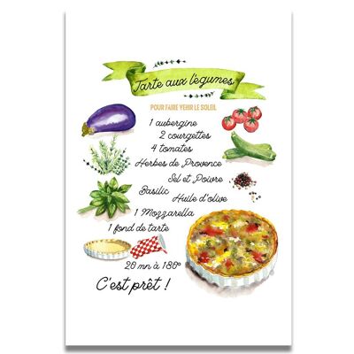 Aquarellkarte Das Gemüsetortenrezept