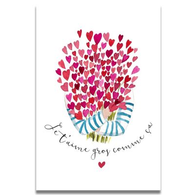Bouquet of Hearts Watercolor Card