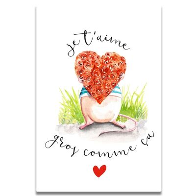 Heart Mouse Watercolor Card