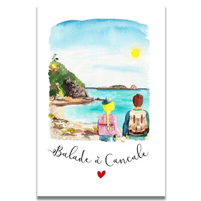 Cancale Walk Watercolor Card