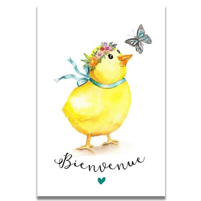 Welcome Chick Watercolor Card