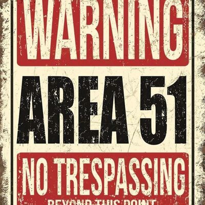 Segno di latta degli Stati Uniti Area 51