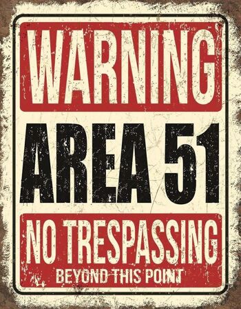 Plaque en tôle US Area 51