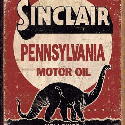 Cartello in metallo statunitense: Sinclair - Olio motore