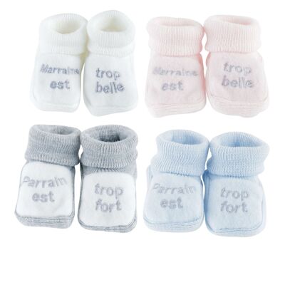 SLIPPERS-godfather godmother-PINK/WHITE/BLUE/GREY