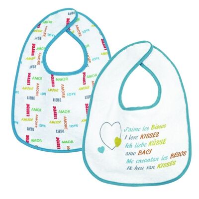 BIBS set of 2 I LOVE KISS-MULTICOLOR