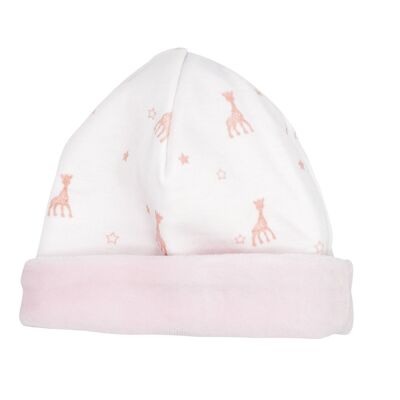 BONNET NAISSANCE FILLE - 0/1 M SOPHIE LA GIRAFE-ROSE