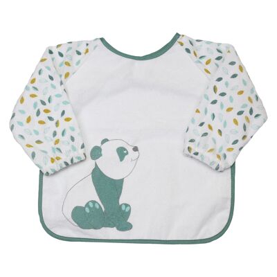 PANDA TERRY APRON BIB - white