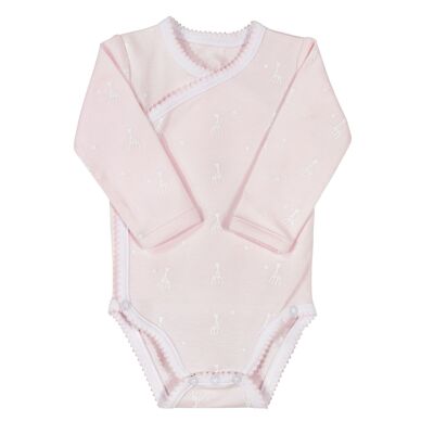 GIRL'S CROSSED BODYSUIT - 0M SOPHIE LA GIRAFE-ROSE