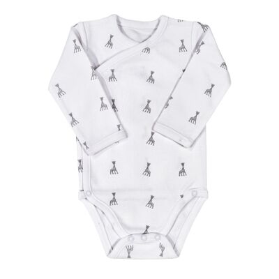 BODY MIXTO CRUZADO - 1M SOPHIE LA JIRAFFE-BLANCO/GRIS