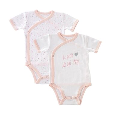 CROSSED OPENING BODYSUIT - X2 BABY GIRL-PINK