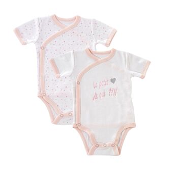 BODY OUVERTURE CROISEE - X2 BEBE FILLE-ROSE