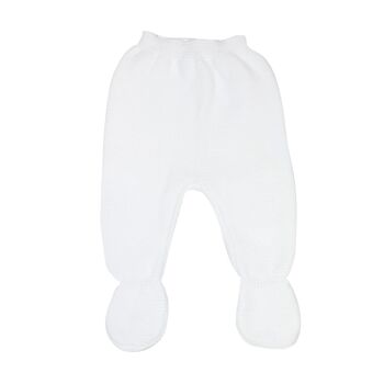 PANTALON TRICOT 0/1M BLANC-Blanc